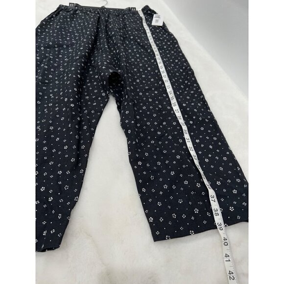 NWT APIECE APART Size XL Ani Easy Linen Blend Woven Pants Scattered Floral Black - Picture 5 of 13